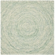Safavieh Ikat 8' Square Hand Tufted Wool Rug in Ivory and Blue