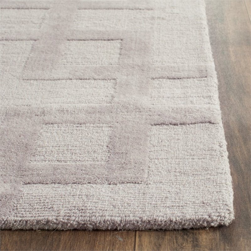 Safavieh Impressions 5' Round Hand Loomed Wool Rug in Gray