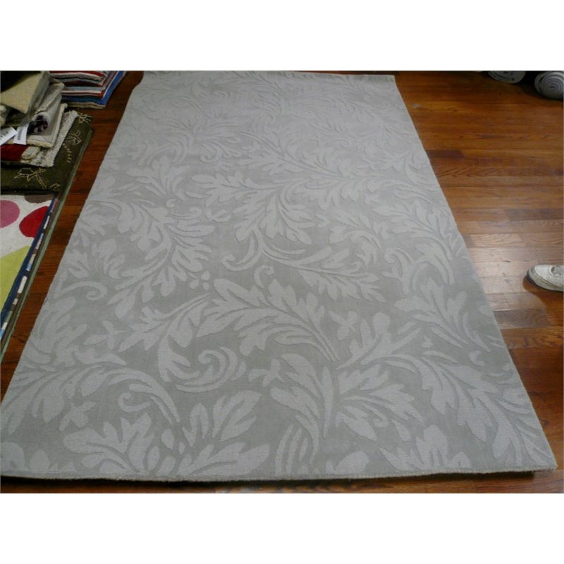 Safavieh Impressions 5' Round Hand Loomed Wool Rug in Gray