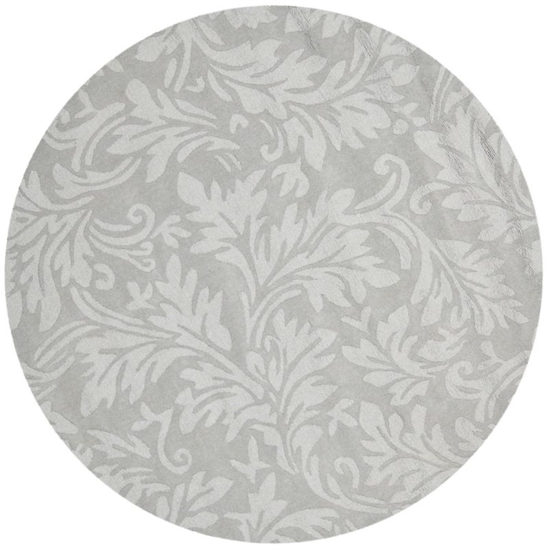 Safavieh Impressions 5' Round Hand Loomed Wool Rug in Gray