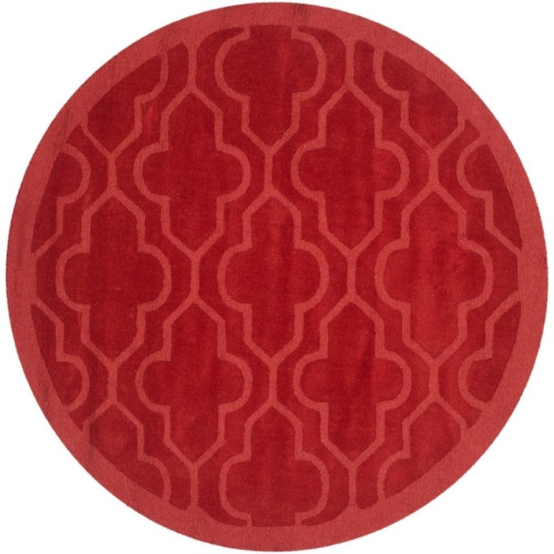 Safavieh Impressions 5' Round Hand Loomed Wool Rug in Rust