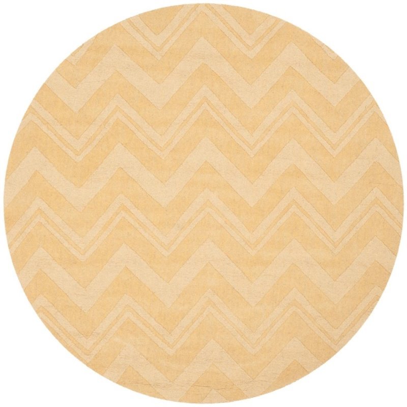 Safavieh Impressions 5' Round Hand Loomed Wool Rug in Gold