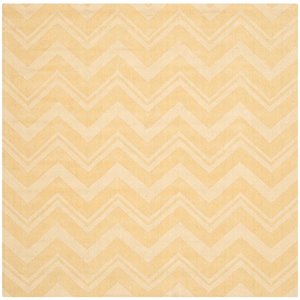 safavieh impressions 6' square hand loomed wool rug in gold