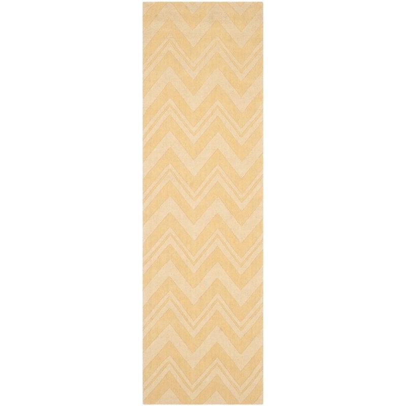 Safavieh Impressions 6' Square Hand Loomed Wool Rug in Gold