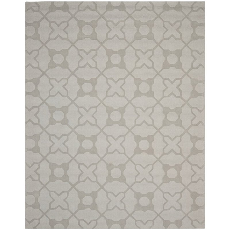 Safavieh Impressions 5' Round Hand Loomed Wool Rug in Silver