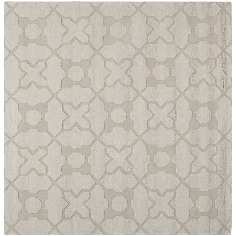 Safavieh Impressions 6' Square Hand Loomed Wool Rug in Silver
