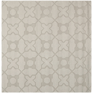 Safavieh Impressions 6' Square Hand Loomed Wool Rug in Silver