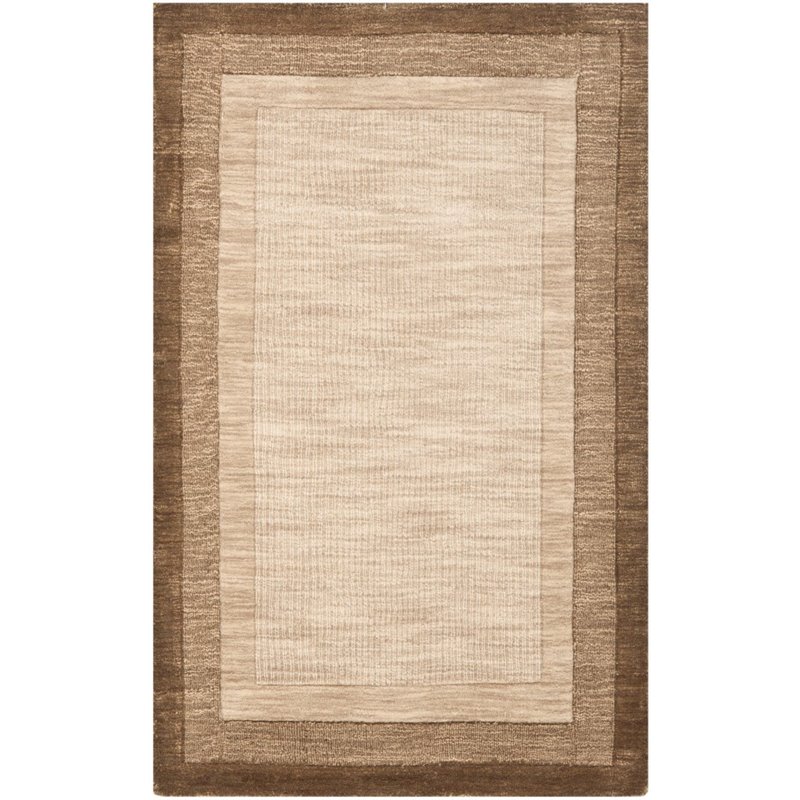 Safavieh Impressions 3' X 5' Hand Loomed Wool Rug in Beige and Brown