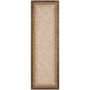 safavieh impressions 4' x 6' hand loomed wool rug in beige and brown