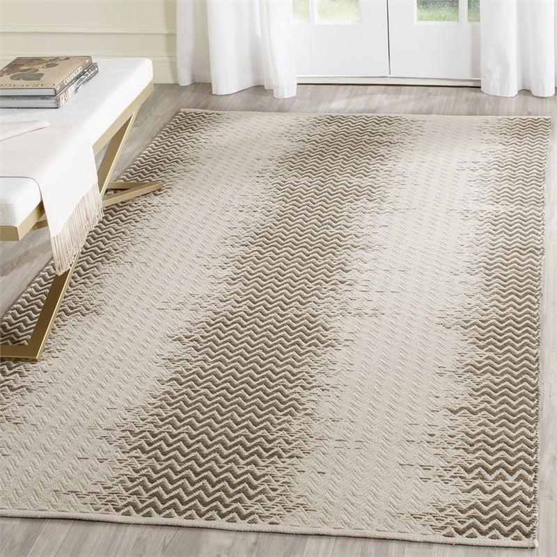 Safavieh Cotton Kilim 4' X 6' Handmade Cotton Rug in Brown and Ivory