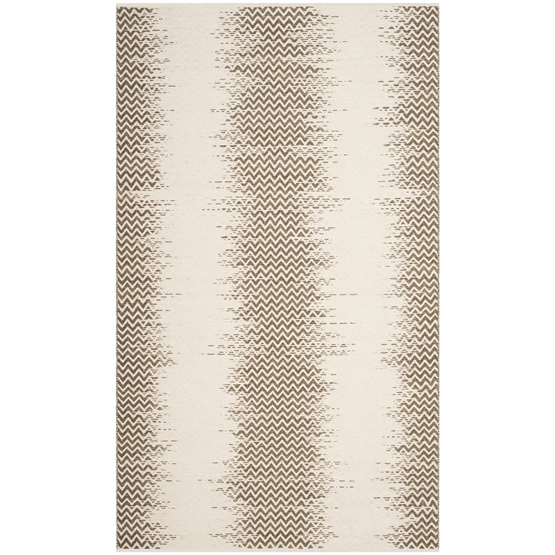 Safavieh Cotton Kilim 4' X 6' Handmade Cotton Rug in Brown and Ivory