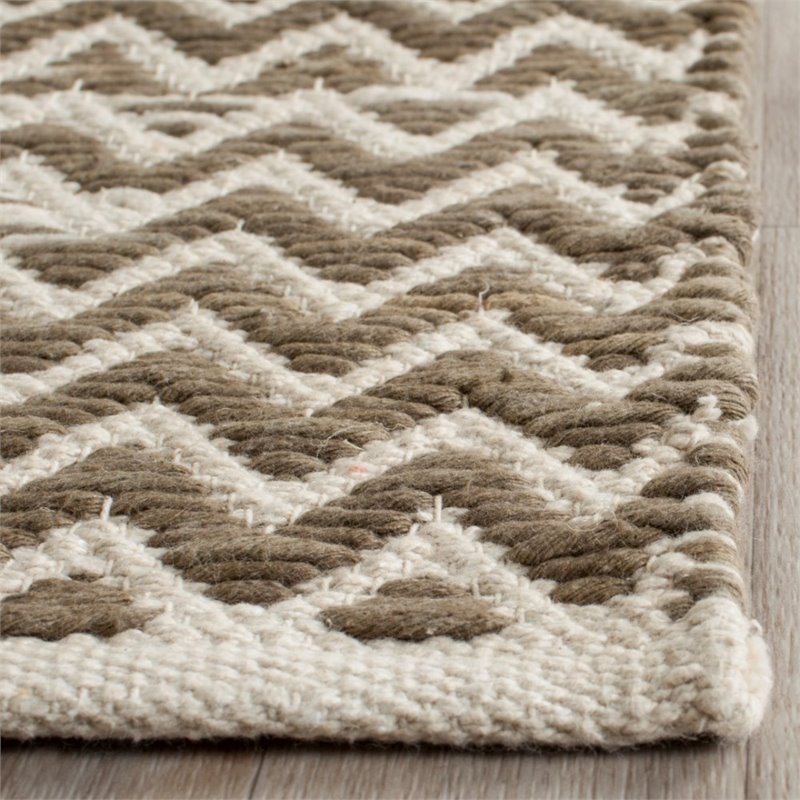Safavieh Cotton Kilim 5' X 8' Handmade Cotton Rug in Brown and Ivory