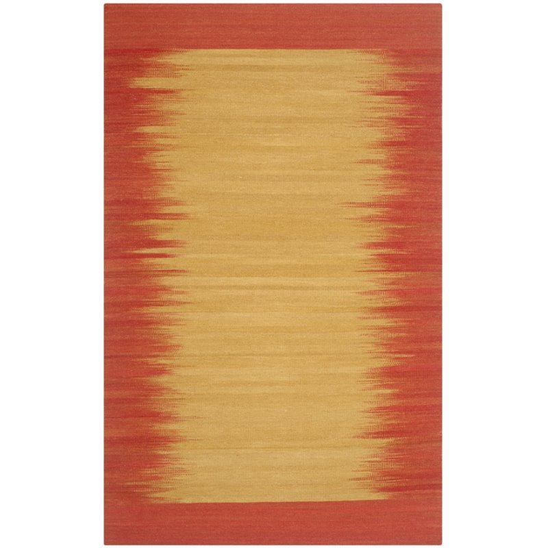Safavieh Kilim 7' Square Hand Woven Flat Weave Wool Rug in Rust