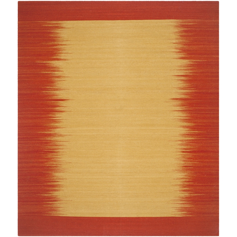 Safavieh Kilim 9' X 12' Hand Woven Flat Weave Wool Pile Rug in Rust