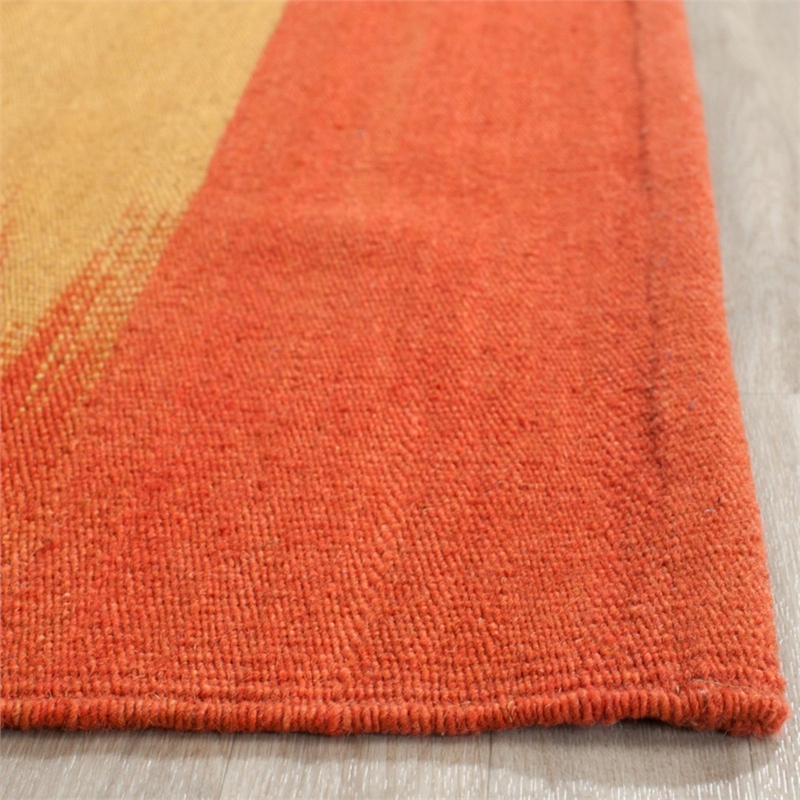 Safavieh Kilim 9' X 12' Hand Woven Flat Weave Wool Pile Rug in Rust