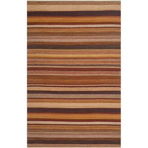 Safavieh Kilim 2'3&quot X 8' Hand Woven Flat Weave Wool Pile Rug in Rust