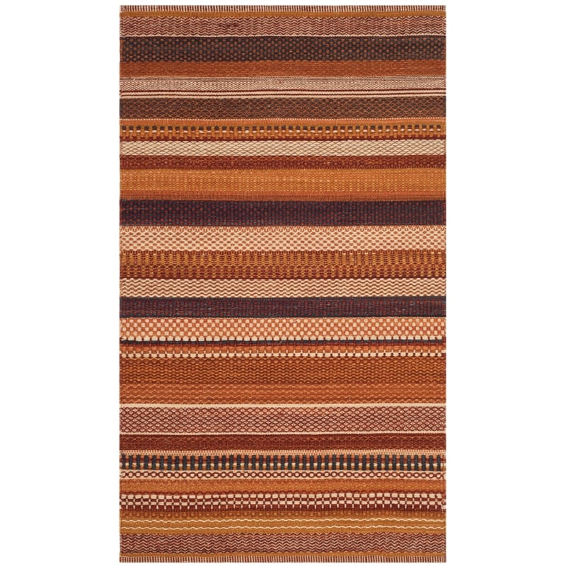 Safavieh Kilim 3' X 5' Hand Woven Flat Weave Wool Pile Rug in Rust