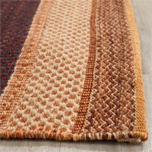 Safavieh Kilim 7' Square Hand Woven Flat Weave Wool Rug in Rust