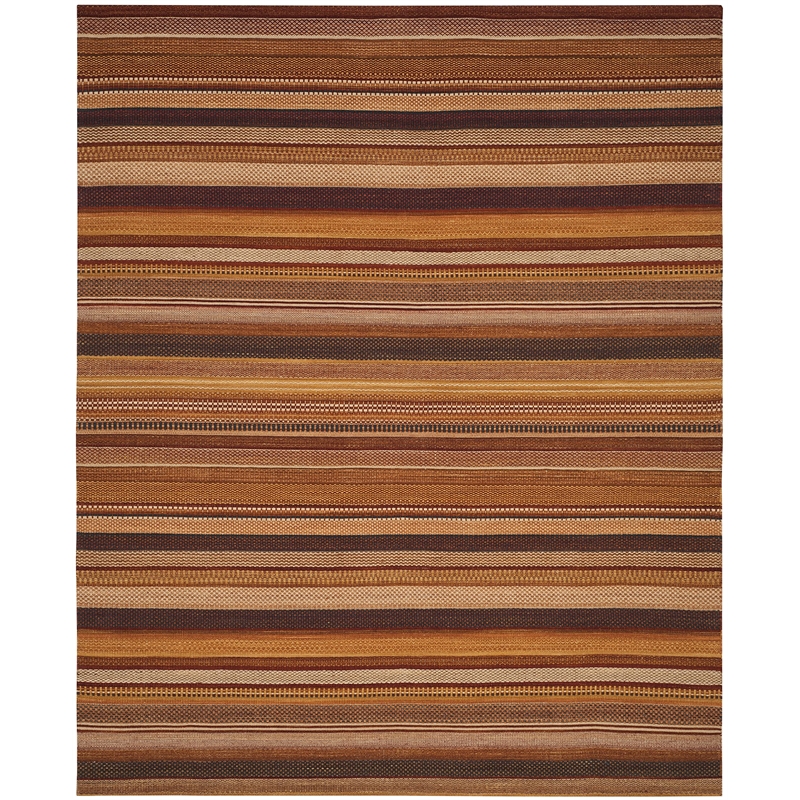 Safavieh Kilim 9' X 12' Hand Woven Flat Weave Wool Pile Rug in Rust