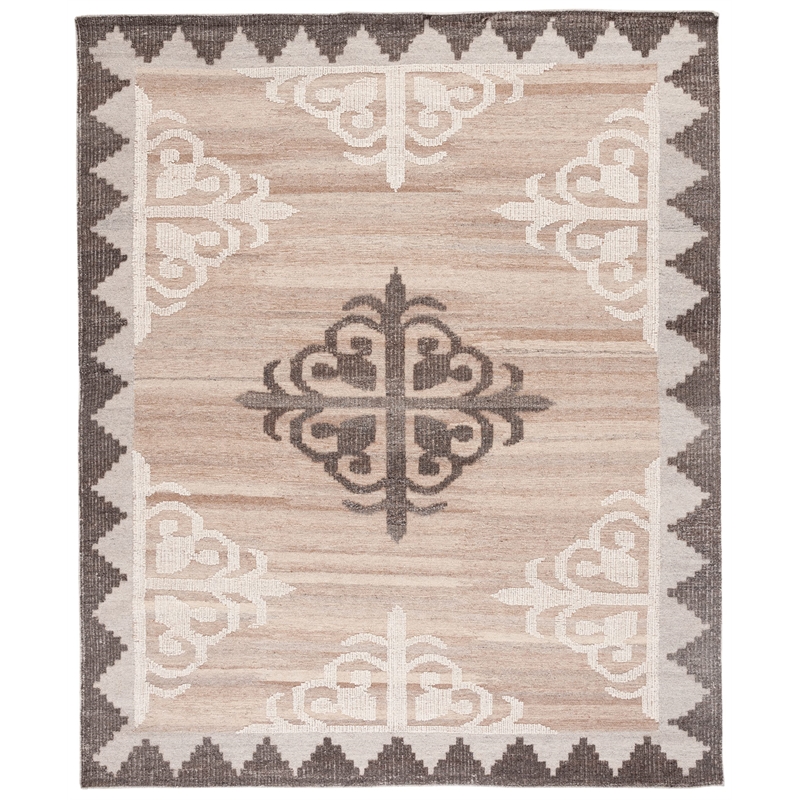 Safavieh Kenya 9' X 12' Hand Knotted Wool Rug in Brown and Charcoal
