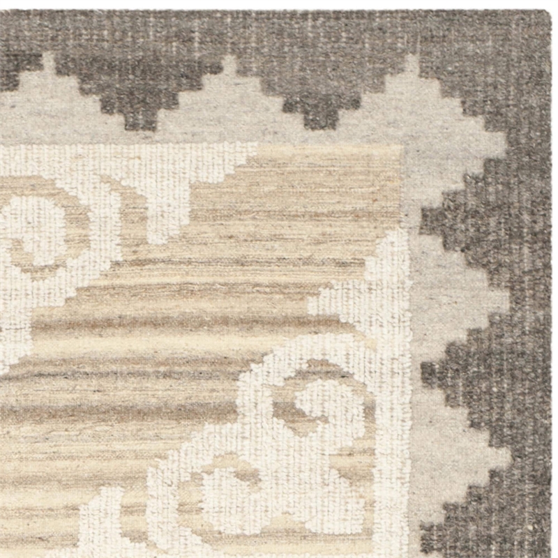 Safavieh Kenya 9' X 12' Hand Knotted Wool Rug in Brown and Charcoal