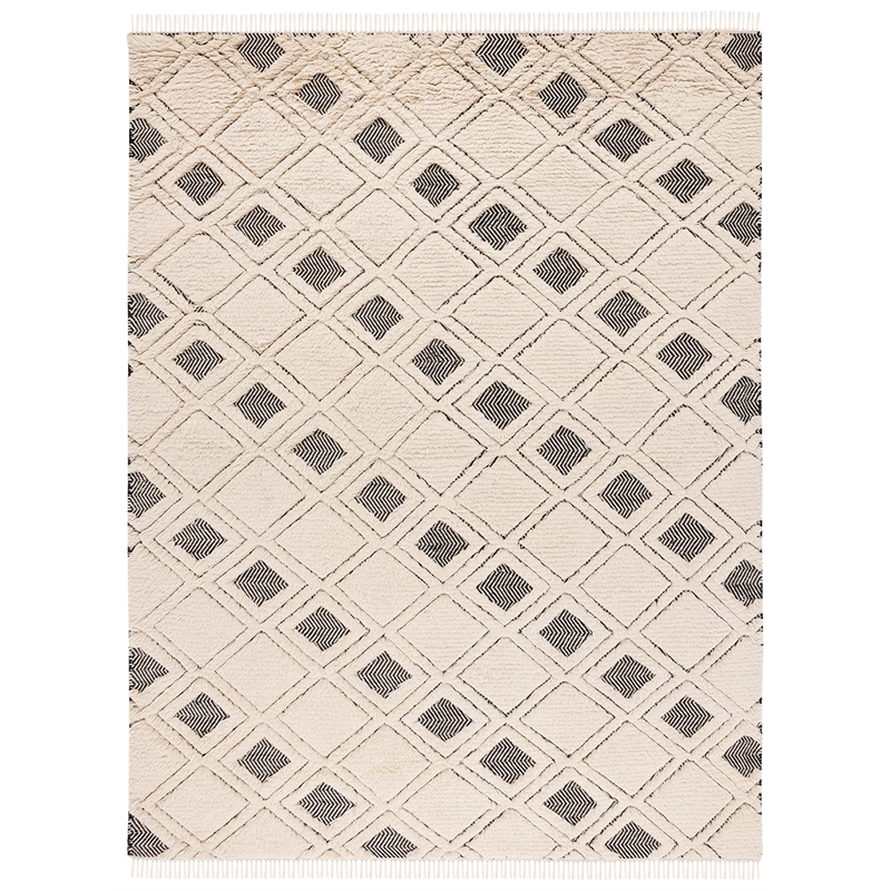 Safavieh Kenya 9' X 12' Hand Knotted Rug in Ivory and Black