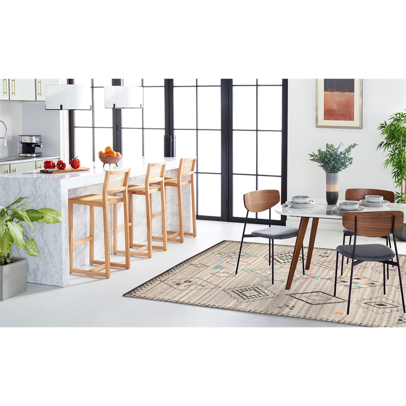 Safavieh Kenya 6' X 9' Hand Knotted Wool and Cotton Rug in Natural