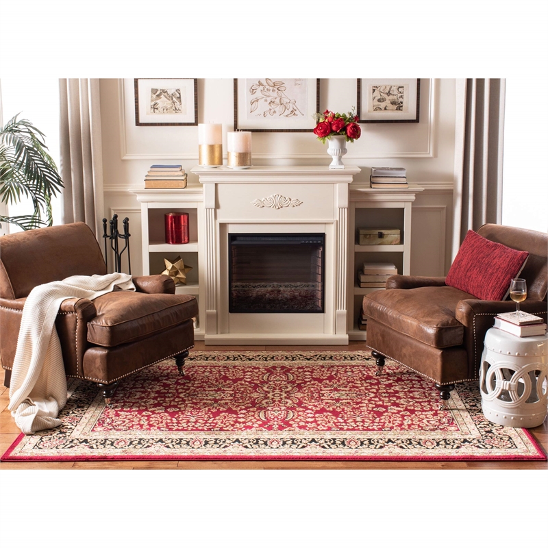 Safavieh Lyndhurst 11' X 15' Power Loomed Rug in Red and Black