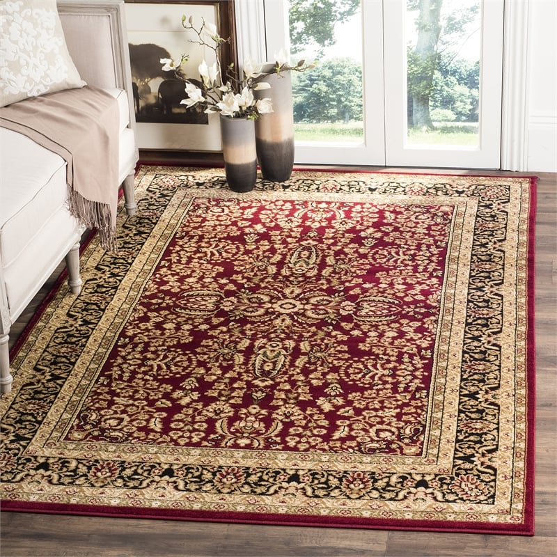 Safavieh Lyndhurst 11' X 15' Power Loomed Rug in Red and Black