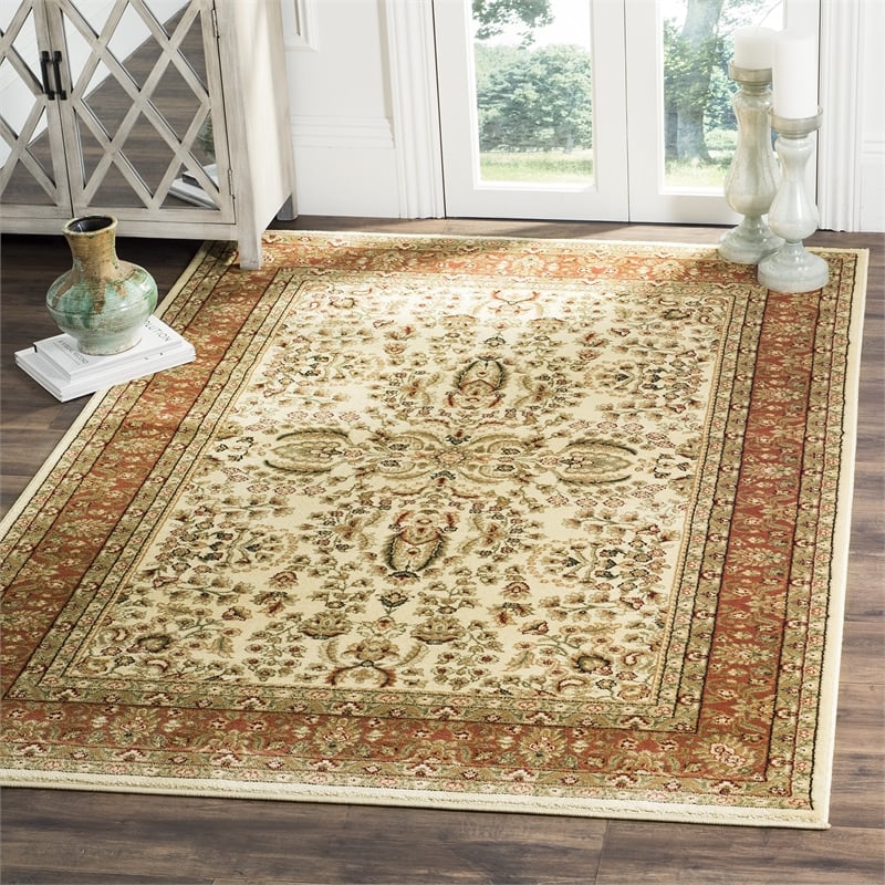 Safavieh Lyndhurst 11' X 15' Power Loomed Rug in Ivory and Rust