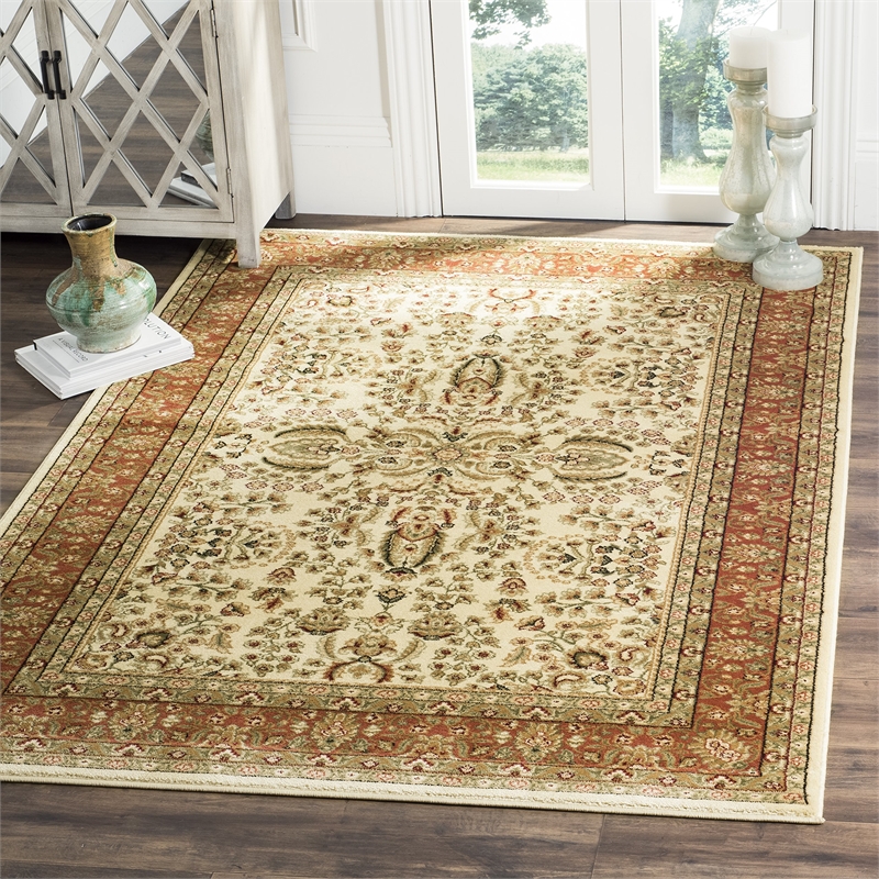 Safavieh Lyndhurst 12' X 18' Power Loomed Rug in Ivory and Rust