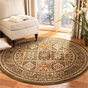 Safavieh Lyndhurst 10' Round Power Loomed Rug in and Green