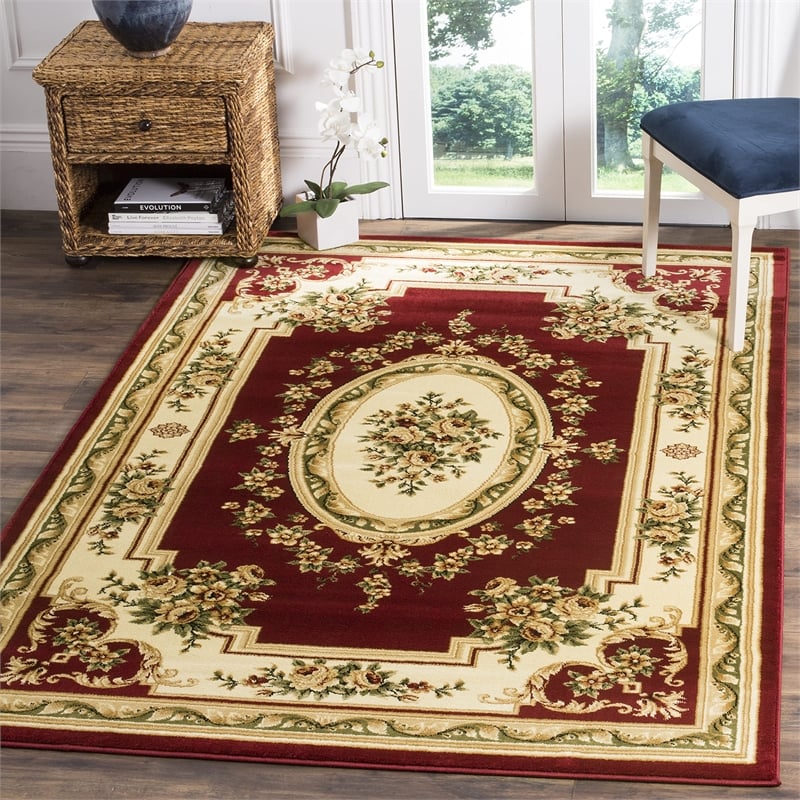 Safavieh Lyndhurst 4' X 6' Power Loomed Rug in Red and Ivory