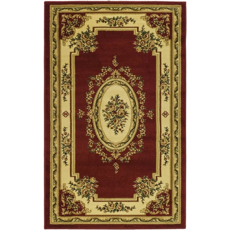Safavieh Lyndhurst 4' X 6' Power Loomed Rug in Red and Ivory