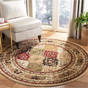 Safavieh Lyndhurst 10' Round Power Loomed Rug in and Black