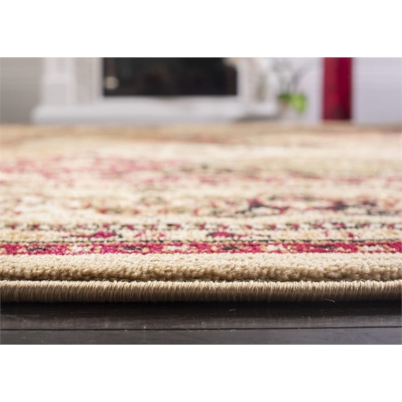 Safavieh Lyndhurst 10' Round Power Loomed Rug in and Black