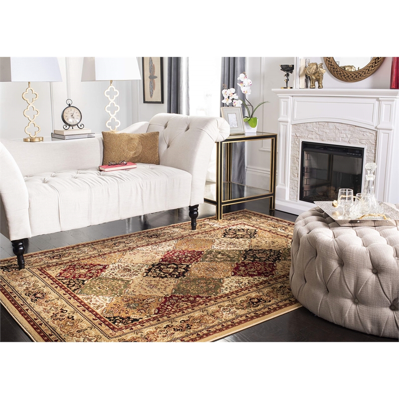 Safavieh Lyndhurst 10' Square Power Loomed Rug in and Black