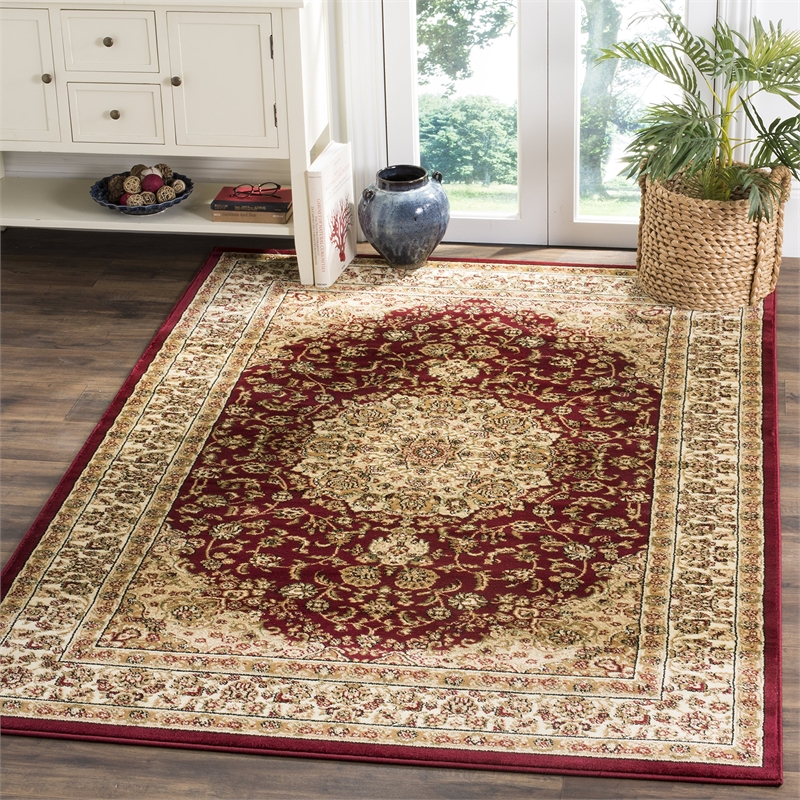 Safavieh Lyndhurst 4' X 6' Power Loomed Rug in Red and Ivory