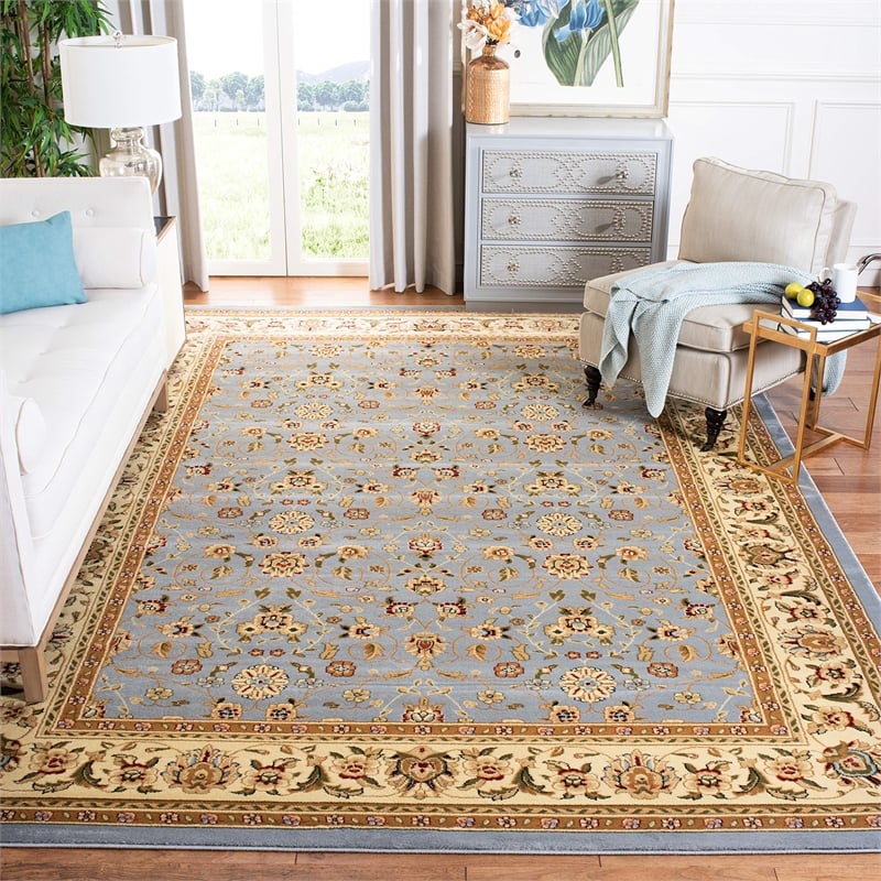 Safavieh Lyndhurst 10' X 14' Power Loomed Rug in Light Blue and Ivory
