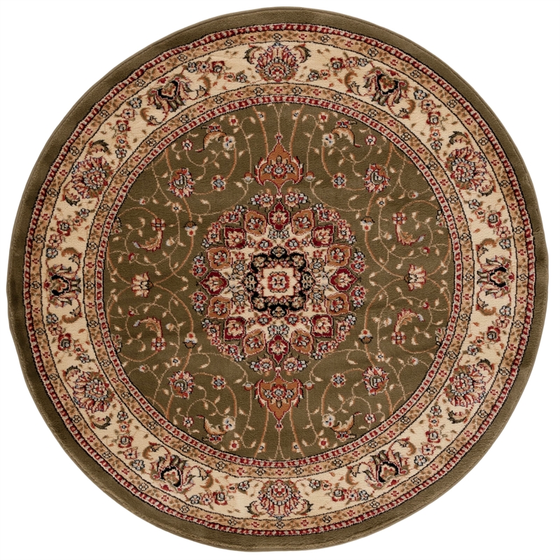 Safavieh Lyndhurst 10' Round Power Loomed Rug in Sage and Ivory