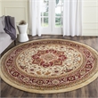 Safavieh Lyndhurst 10' Round Power Loomed Rug in Ivory and Red