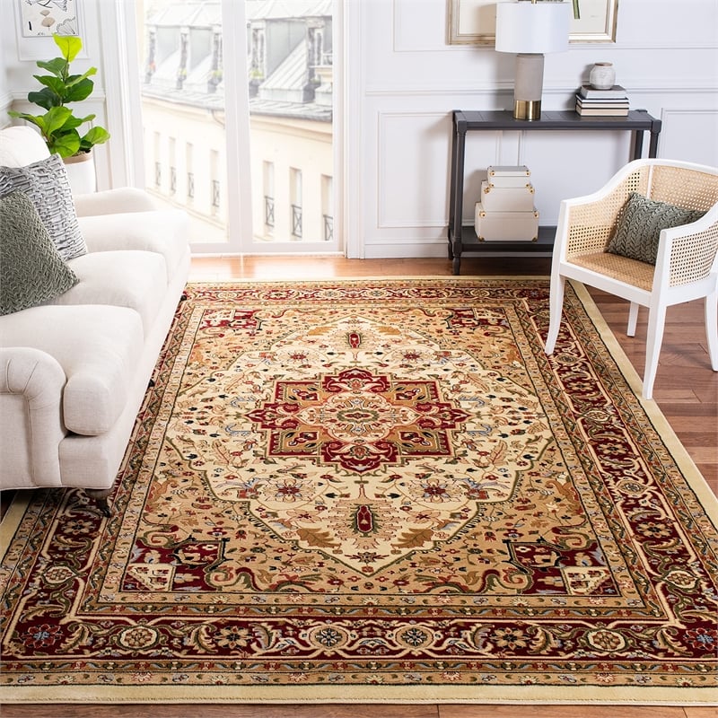 Safavieh Lyndhurst 11' X 15' Power Loomed Rug in Ivory and Red