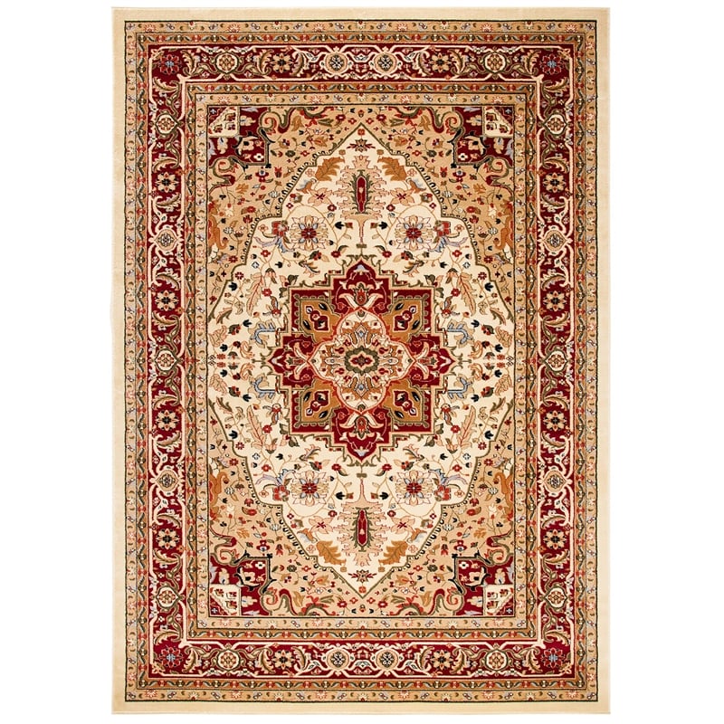 Safavieh Lyndhurst 11' X 15' Power Loomed Rug in Ivory and Red