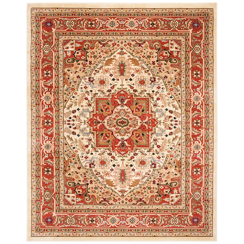 Safavieh Lyndhurst 10' X 14' Power Loomed Rug in Ivory and Rust