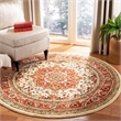 Safavieh Lyndhurst 10' Round Power Loomed Rug in Ivory and Rust