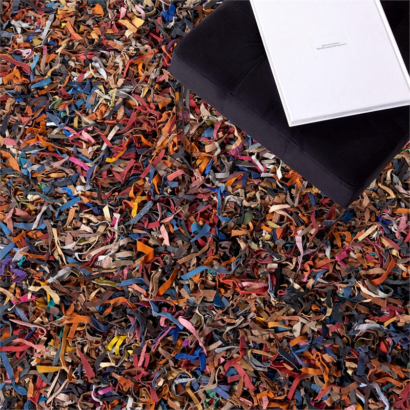 Safavieh Leather Shag 6' X 9' Hand Knotted Leather Rug