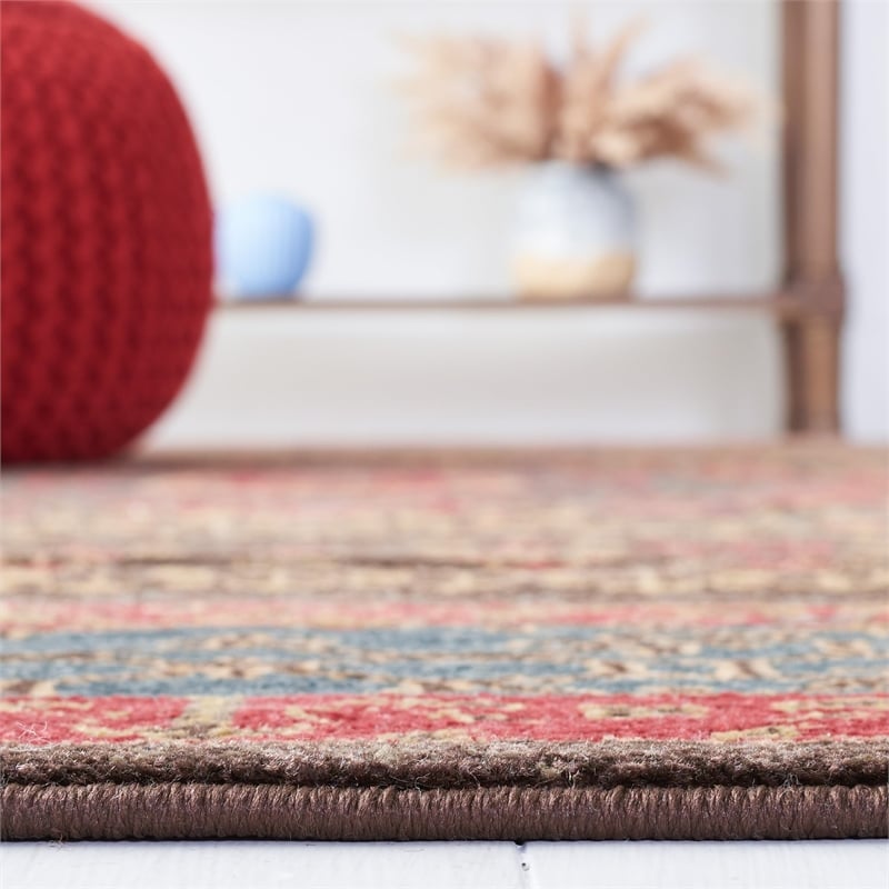 Safavieh Mahal 3' X 5' Power Loomed Polypropylene Rug in Navy and Red