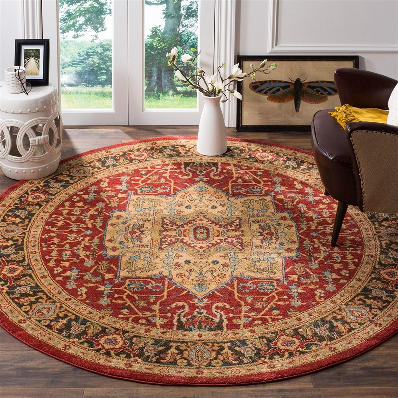 Safavieh Mahal 3' X 5' Power Loomed Rug in Natural and Navy