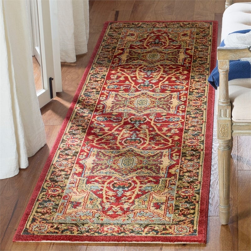 Safavieh Mahal 3' X 5' Power Loomed Polypropylene Rug in Red and Red