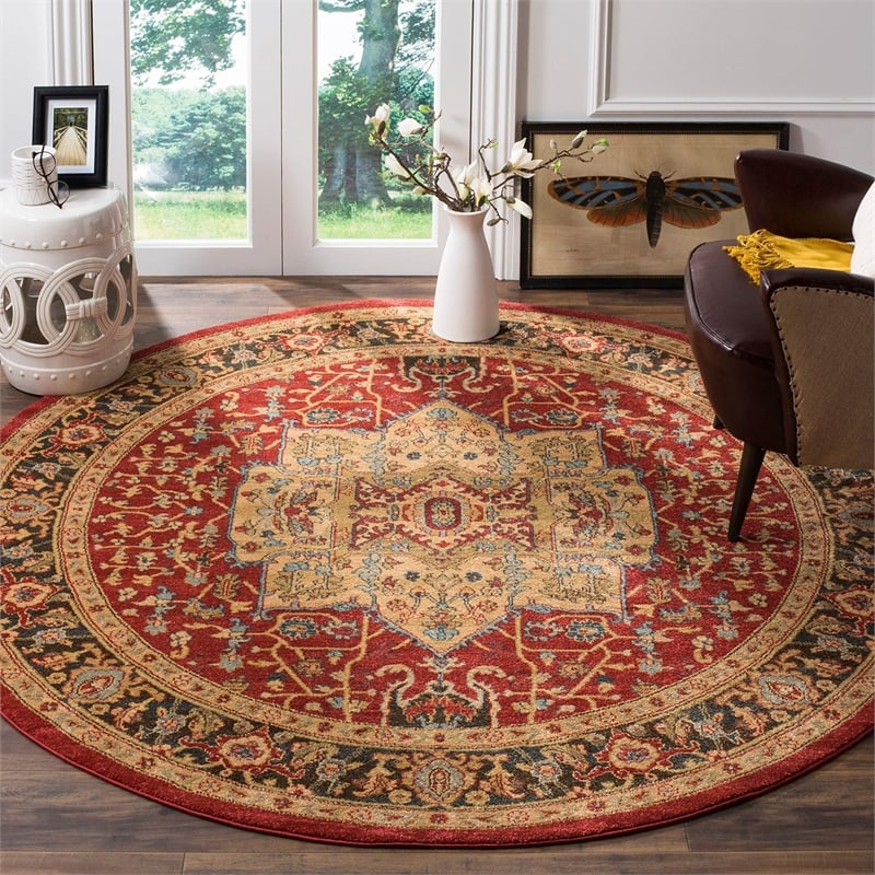 Safavieh Mahal 3' X 5' Power Loomed Polypropylene Rug in Red and Red